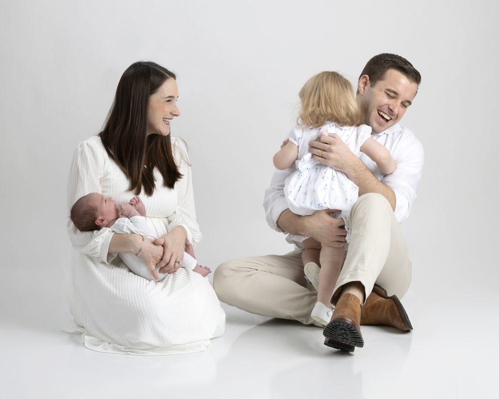 newborn family photographer sudbury ma studio dad toddler mom baby